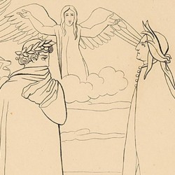 When Dante is about to leave the circle fo angry souls, he feels a flutter that refreshes him (Canto XVII, Plate 21)