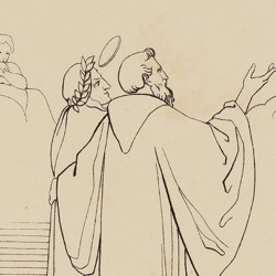 Saint Bernard shows Dante the blessed of the old and new testaments (Canto XXXII. Plate 32)