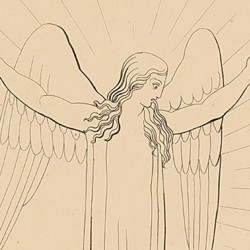 Art imitated nature so well that you would have thought hear from the angel: I greet you (Canto X Plate 14)