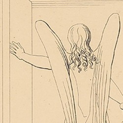 Un ángel abre las puertas del purgatorio al Dante y a Virgilio (Canto IX. Lámina 13)