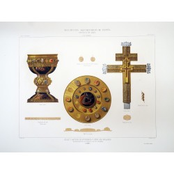Cáliz y patena de Doña Urraca y cruz del milagro existentes en la colegiata de San Isidoro (León)