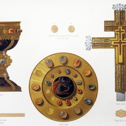 Cáliz y patena de Doña Urraca y cruz del milagro existentes en la colegiata de San Isidoro (León)
