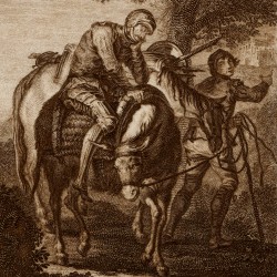 Don Quixote returns injured to his village (2nd plate)