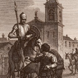 Don Quijote y Sancho en el Toboso (Lámina XII)