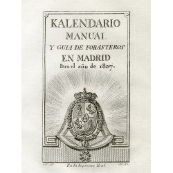 Cover for the Manual Calendar and Outsiders Guide for the year 1807