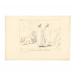 Dante, guided by Virgil, sets out on his journey to hell (Chapter I. Plate 1)