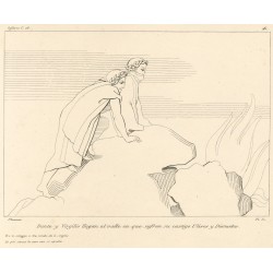 Dante and Virgil arrive at the valley where Ulysses and Diomedes suffer their punishment (Chapter XXVI. Plate 26)