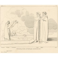Farinata predice  al Dante que será desterrado (Capítulo X. Lámina 11)