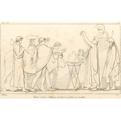 Nestor recognizes Minerva and offers her a sacrifice (Book III. Plate 6)