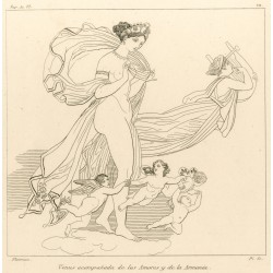 Venus acompañada de los Amores y de la Armonía (Las suplicantas. Acto VI. Lámina 10)