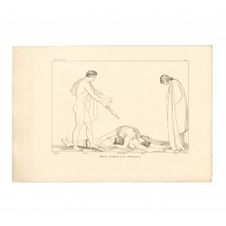 Aegisthus and Clytemnestra deaths (The Libation Bearers. Act III. Plate 21)