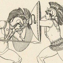 Combat of Esteoclo and Polynice (Seven Against Thebes. Act III. Plate 13)