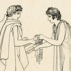 Orestes recognized by his sister (The Libation bearers. Act II. Plate 20)
