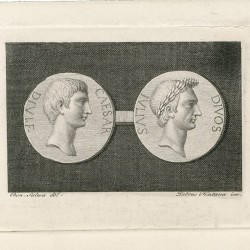 Julius Caesar and Octavius coin