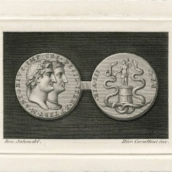 Medallón cristóforo de Marco Antonio y Cleopatra