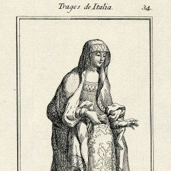 Traje que las mujeres nobles de Italia usaron en el año 1300
