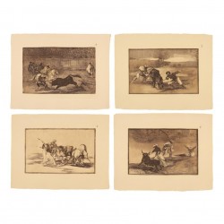 Complete collection of Tauromaquia in sepia ink.