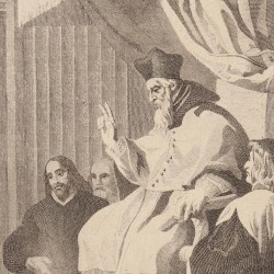 Saint Bruno and his disciples in front of the bishop of Grenoble