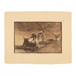 They fight another enclosed bull (Tauromaquia Plate 4)